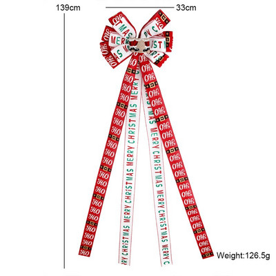 Veliki ukrasi za božićno drvce imitacija zvjezdice od konoplje, vrpca, čvor, novogodišnja mašna za kućnu zabavu