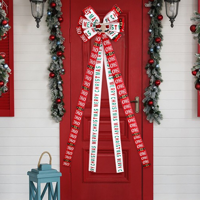 Veliki ukrasi za božićno drvce imitacija zvjezdice od konoplje, vrpca, čvor, novogodišnja mašna za kućnu zabavu