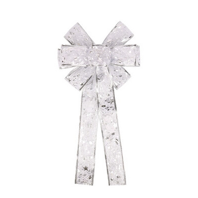 Velika božićna svjetleća mašna s tiskanom crvenom zlatnom bojom i LED svjetlima Božićni rukotvorinski darovi Mašna Dekoracija Božićni pribor