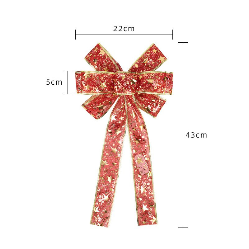 Velika božićna svjetleća mašna s tiskanom crvenom zlatnom bojom i LED svjetlima Božićni rukotvorinski darovi Mašna Dekoracija Božićni pribor