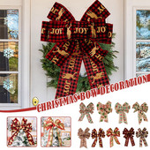 1 бр. Голяма коледна панделка Блестяща кърпа Коледни декорации Златни червени лъкове за занаяти Орнаменти за коледно дърво