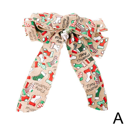 1 бр. Голяма коледна панделка Блестяща кърпа Коледни декорации Златни червени лъкове за занаяти Орнаменти за коледно дърво