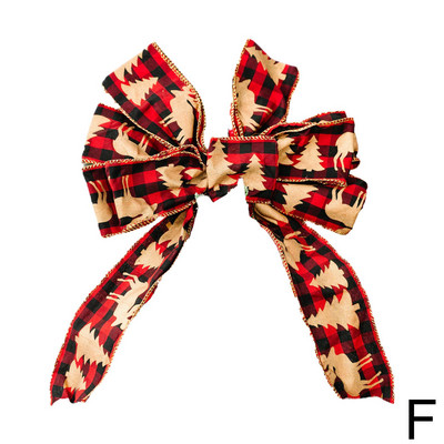 1 бр. Голяма коледна панделка Блестяща кърпа Коледни декорации Златни червени лъкове за занаяти Орнаменти за коледно дърво