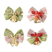 1GAB Ziemassvētku eglītes bantītes Ziemassvētku rotājumi Zvans Ziemassvētku eglīšu rotājums Mājas dārza loki svētku Ziemassvētku/kāzu ballīšu dekors