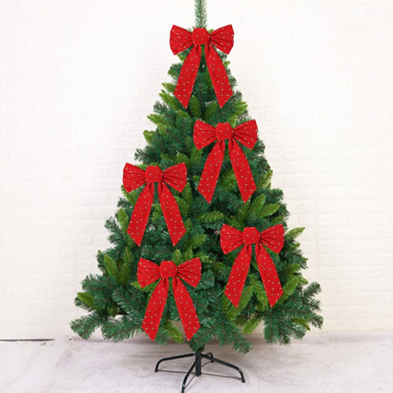 Velika božićna mašna Crveni ukrasi za božićno drvce Leptir mašna u više veličina Svadbena novogodišnja mašna Božićne mašne Dekorativne mašne