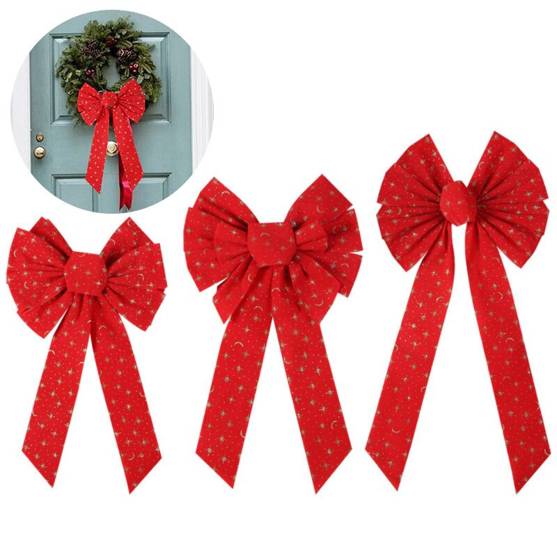 Velika božićna mašna Crveni ukrasi za božićno drvce Leptir mašna u više veličina Svadbena novogodišnja mašna Božićne mašne Dekorativne mašne