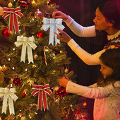 1 fundă de coroană de 15 cm fundite cadou pentru Crăciun, coroană de coroană pentru interior, exterior, perete