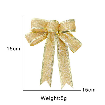 1 fundă de coroană de 15 cm fundite cadou pentru Crăciun, coroană de coroană pentru interior, exterior, perete