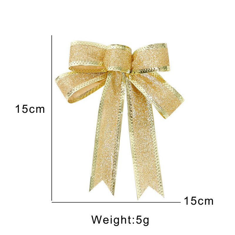 1 fundă de coroană de 15 cm fundite cadou pentru Crăciun, coroană de coroană pentru interior, exterior, perete