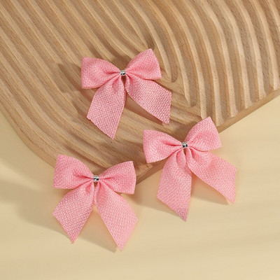 100 бр./лот плътни карирани украси за коледно дърво Linene Bow RibbonBows For Christmas