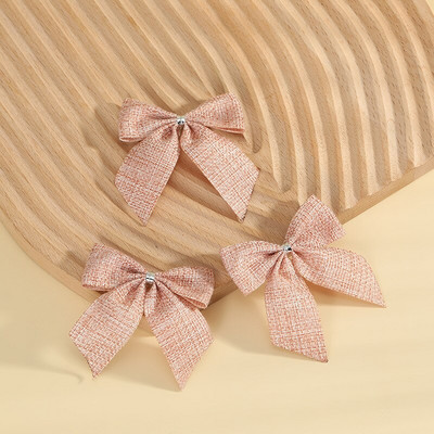 100 бр./лот плътни карирани украси за коледно дърво Linene Bow RibbonBows For Christmas