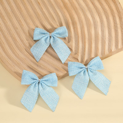 100 бр./лот плътни карирани украси за коледно дърво Linene Bow RibbonBows For Christmas