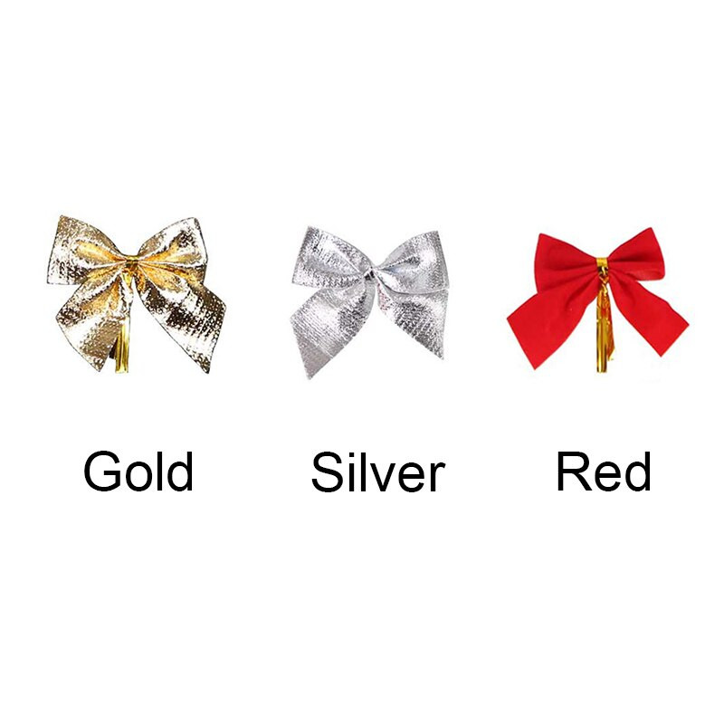 12vnt./pak. Kalėdinis lankelis 5 cm auksinis sidabras raudonas Kalėdų eglutės papuošalai Naujųjų metų dovanos papuošimas Maži lankeliai amatams