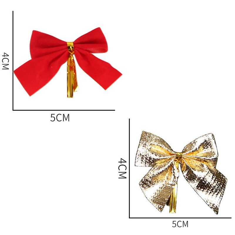 12vnt./pak. Kalėdinis lankelis 5 cm auksinis sidabras raudonas Kalėdų eglutės papuošalai Naujųjų metų dovanos papuošimas Maži lankeliai amatams