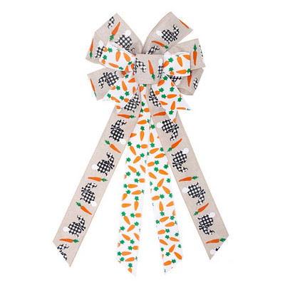 Uskršnja mašna Dekoracija Zec Mrkva Leptir mašna Dekoracija DIY Uskrsna kućna vrata Viseći privjesak za zabavu Poklon Festival Dropship