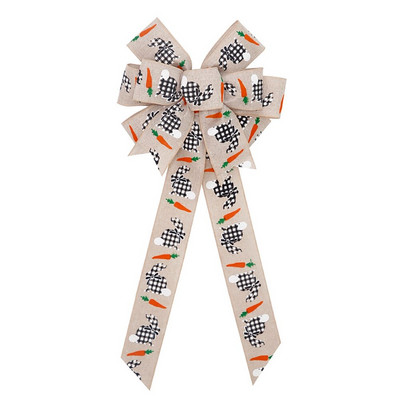 Uskršnja mašna Dekoracija Zec Mrkva Leptir mašna Dekoracija DIY Uskrsna kućna vrata Viseći privjesak za zabavu Poklon Festival Dropship