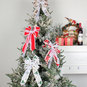 Mašna privjesak Ručno izrađen dizajn vrpce Svijetle boje povećavaju atmosferu Lanena božićna tema Viseća mašna za festival