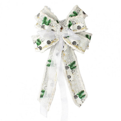 Mašna privjesak Ručno izrađen dizajn vrpce Svijetle boje povećavaju atmosferu Lanena božićna tema Viseća mašna za festival