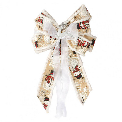 Mašna privjesak Ručno izrađen dizajn vrpce Svijetle boje povećavaju atmosferu Lanena božićna tema Viseća mašna za festival