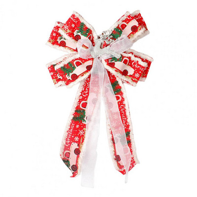 Mašna privjesak Ručno izrađen dizajn vrpce Svijetle boje povećavaju atmosferu Lanena božićna tema Viseća mašna za festival