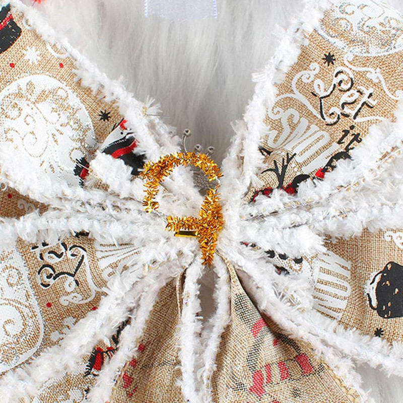 Mašna privjesak Ručno izrađen dizajn vrpce Svijetle boje povećavaju atmosferu Lanena božićna tema Viseća mašna za festival