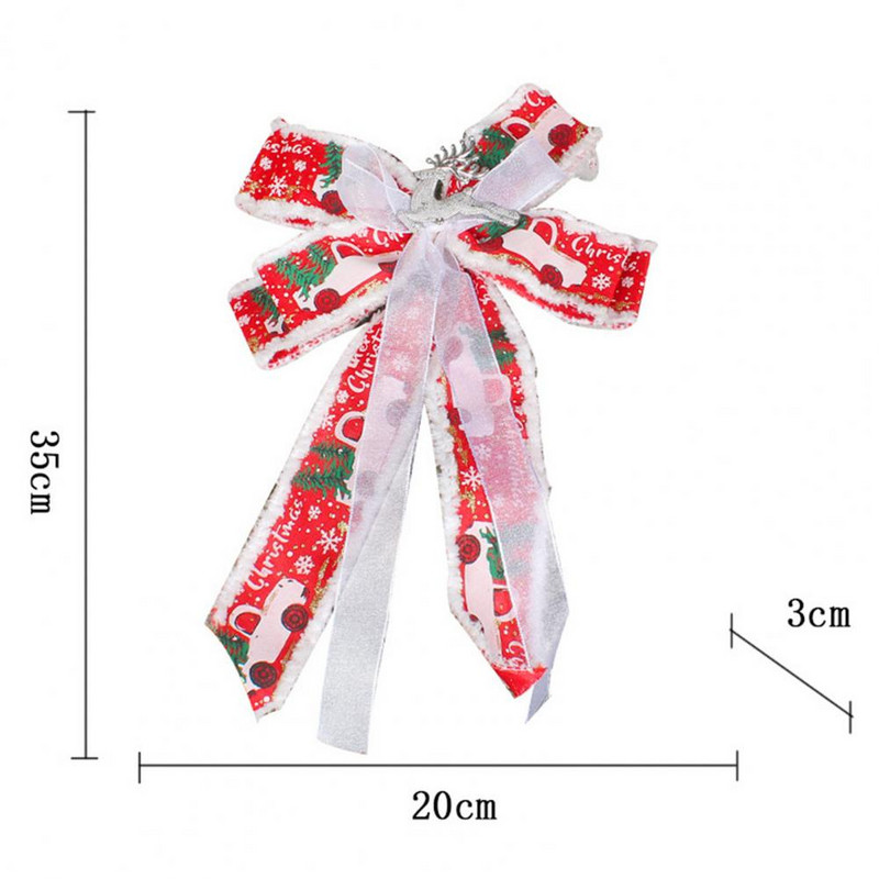 Mašna privjesak Ručno izrađen dizajn vrpce Svijetle boje povećavaju atmosferu Lanena božićna tema Viseća mašna za festival