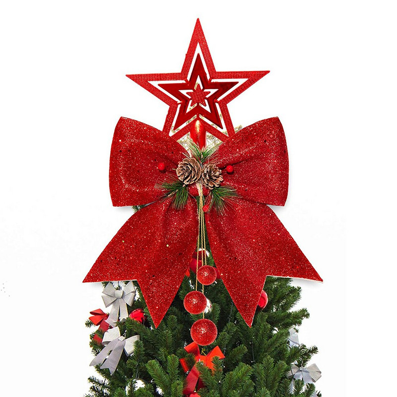 4 tk/partii suur punane kuldne sädelev jõululindiga vibu jõulupuu kaunistus kodukaunistuseks