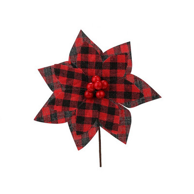 10 TK uus ruuduline jõululill jõulukaunistused jõulupuu kaunistus lilled jõulukaunistus simulatsioonililled