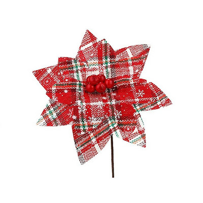 10 TK uus ruuduline jõululill jõulukaunistused jõulupuu kaunistus lilled jõulukaunistus simulatsioonililled