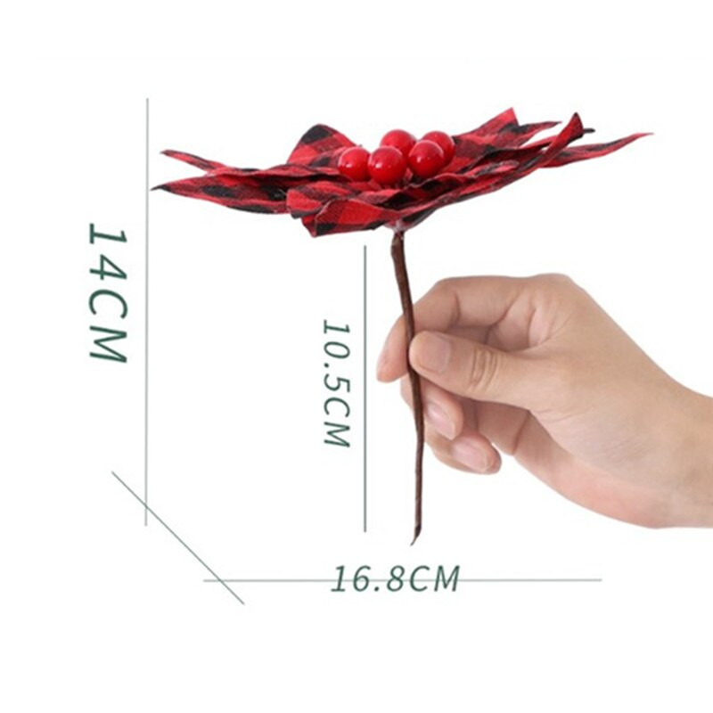 10 TK uus ruuduline jõululill jõulukaunistused jõulupuu kaunistus lilled jõulukaunistus simulatsioonililled