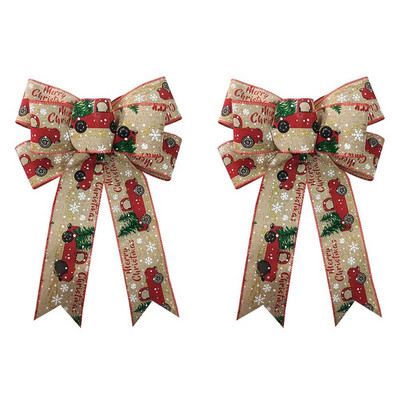 2 buc. Decor usi mari Ornamente pentru casa Panglica cu fundita Decorat pentru brad de Craciun Panglica de Craciun Fundite