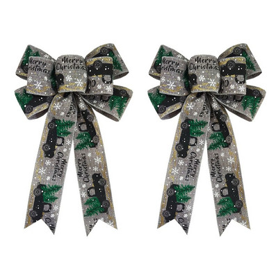 2 buc. Decor usi mari Ornamente pentru casa Panglica cu fundita Decorat pentru brad de Craciun Panglica de Craciun Fundite