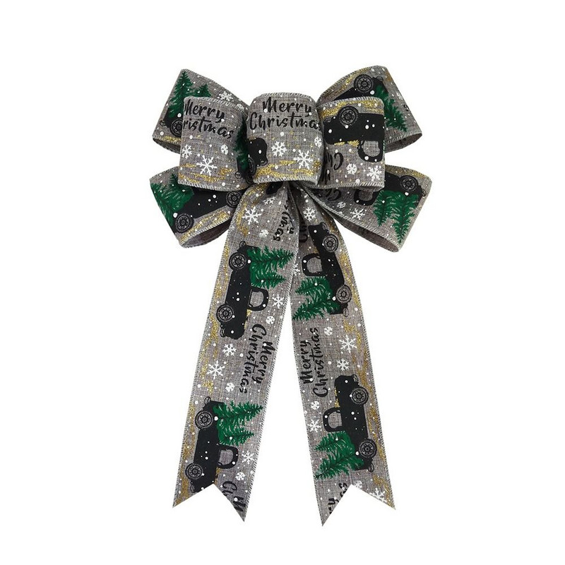 2 buc. Decor usi mari Ornamente pentru casa Panglica cu fundita Decorat pentru brad de Craciun Panglica de Craciun Fundite