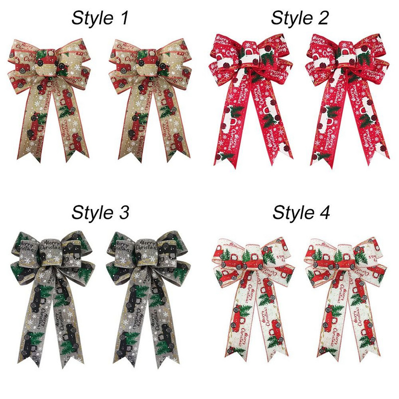 2 buc. Decor usi mari Ornamente pentru casa Panglica cu fundita Decorat pentru brad de Craciun Panglica de Craciun Fundite