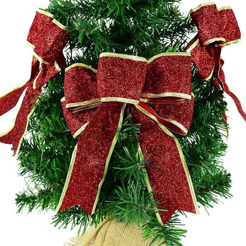Velika crvena zlatna mašna za božićni vijenac Mašne Ukrasi za božićno drvce Ručno izrađeni božićni ukrasi Pakiranje poklona
