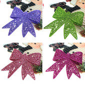 Velika zlatna srebrna crvena svjetlucava svjetlucava mašna Viseće ukrasne velike mašne Novogodišnja zabava Dekoracija vjenčanja Ukrasi za božićno drvce