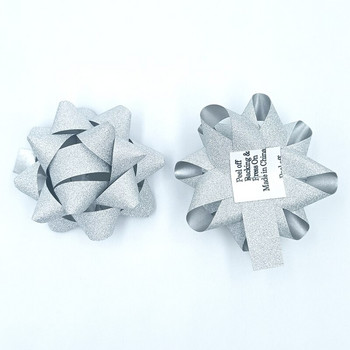 5τμχ 7,5cm Glitter Star Bows, Χριστουγεννιάτικα Μεταλλικοί Φιόγκοι, Δώρο Φιόγκοι Συσκευασία Δώρου Διακόσμηση