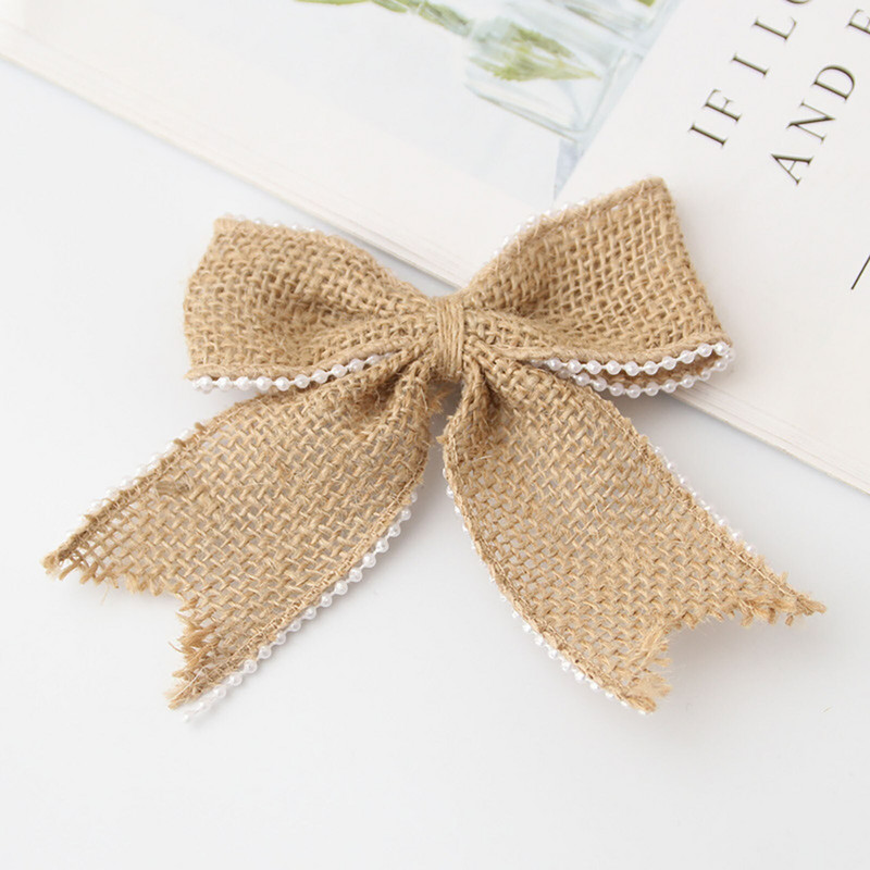 Naturaalsest džuudist kotike Hesseni vibud pitslint pulmapeo jaoks Dekoratsioonitarbed Käsitsi valmistatud sünnipäevakinkekarbi pakkimine vibusõlm