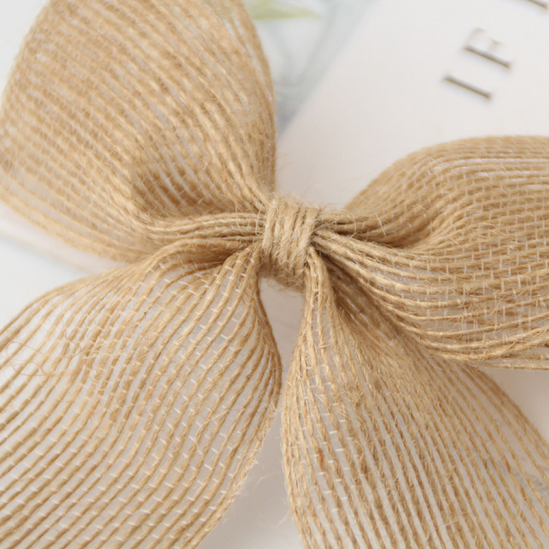 Naturaalsest džuudist kotike Hesseni vibud pitslint pulmapeo jaoks Dekoratsioonitarbed Käsitsi valmistatud sünnipäevakinkekarbi pakkimine vibusõlm