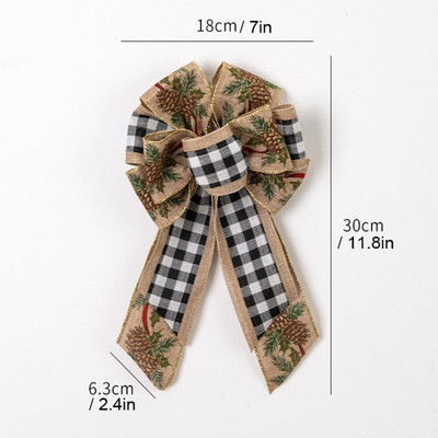 Velike karirane mašne Puna mašna Božićni ukrasi Božićno drvce Mašna Dekoracija doma Vijenci Privjesci za božićno drvce