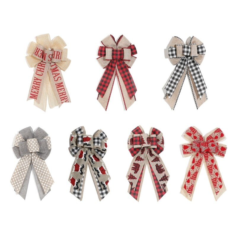 N7MD Χριστουγεννιάτικα στολίδια χριστουγεννιάτικου δέντρου με μεγάλο φιόγκο Χριστουγεννιάτικα στεφάνια για διακοσμήσεις χριστουγεννιάτικων σπιτιών για διακοπές