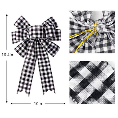 Λινό απομίμηση Χριστουγεννιάτικο Φιόγκο Καρό Ινώδες Ραφή Λινό Φιόγκος Χαρούμενα Χριστουγεννιάτικα Διακοσμητικά για Χριστουγεννιάτικα Στολίδια Σπιτιού 2022