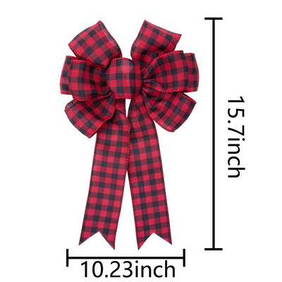 Λινό απομίμηση Χριστουγεννιάτικο Φιόγκο Καρό Ινώδες Ραφή Λινό Φιόγκος Χαρούμενα Χριστουγεννιάτικα Διακοσμητικά για Χριστουγεννιάτικα Στολίδια Σπιτιού 2022