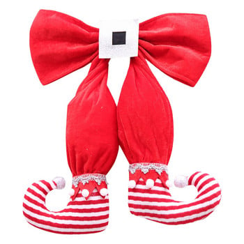 Прекрасни сладки класически чорапи Завеси Коледни лъкове Украси за коледно дърво Висящ орнамент Навидад 2022 Лък