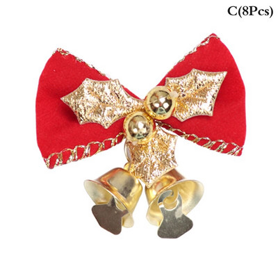 8 TK jõulupuu vibu jõulukaunistused Bell 4 tüüpi koduaia vibud Jõulupulmapeo kaunistus DIY tarvikud