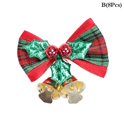 8 TK jõulupuu vibu jõulukaunistused Bell 4 tüüpi koduaia vibud Jõulupulmapeo kaunistus DIY tarvikud