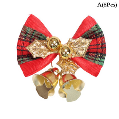 8 TK jõulupuu vibu jõulukaunistused Bell 4 tüüpi koduaia vibud Jõulupulmapeo kaunistus DIY tarvikud