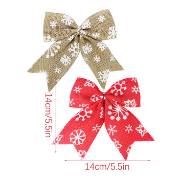 Εκτύπωση Snowflake Χριστουγεννιάτικη Κορδέλα Φιόγκοι Διακόσμηση για χειροτεχνία Μικρή παπιγιόν Δώρο Λουλούδι Φιόγκος Γάμου Γέννηση DIY μενταγιόν για πάρτι
