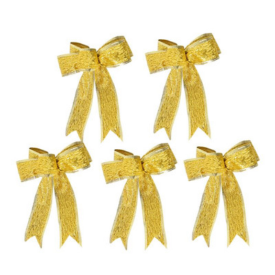 5 komada božićne mašne s vrpcom Svjetlucava tkanina Božićna vrpca Mašna Poklon čvor Ukrasi od vrpce za božićno drvce