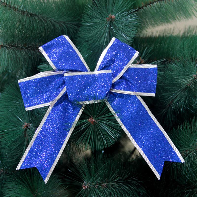 5 komada božićne mašne s vrpcom Svjetlucava tkanina Božićna vrpca Mašna Poklon čvor Ukrasi od vrpce za božićno drvce